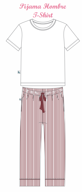 Pijama Hombre Rayas Burgundy