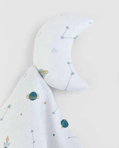 Doudou rayé bleu foncé