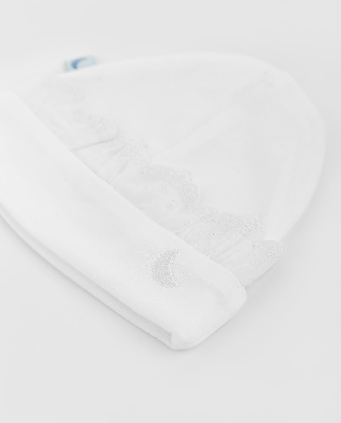 Gorrito Bebé Tira Bordada Blanco