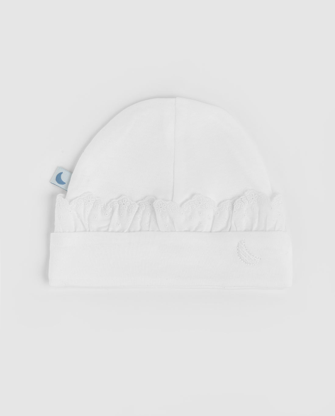 Gorrito Bebé Tira Bordada Blanco