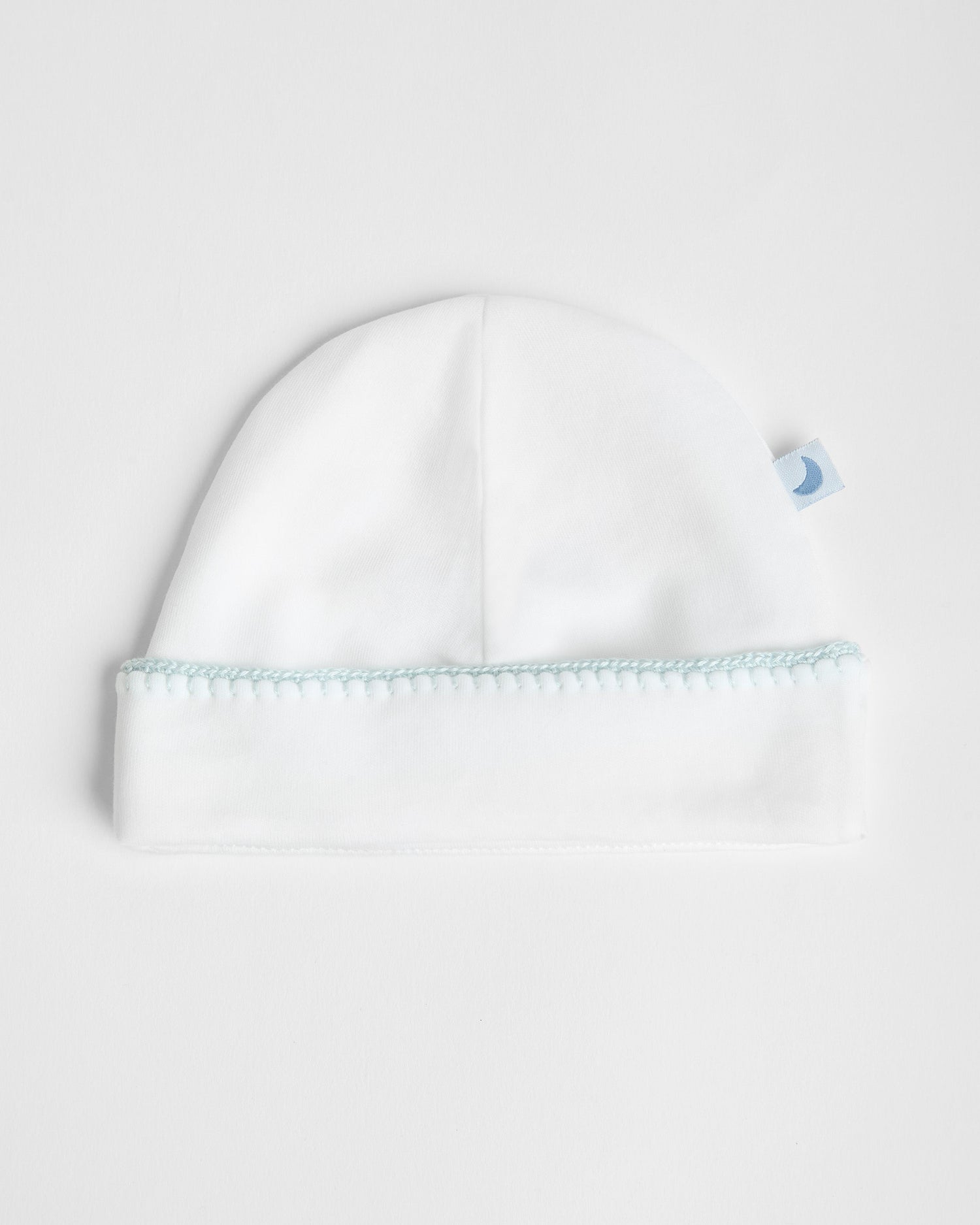 Gorrito Bebé Blanco Crochet Azul