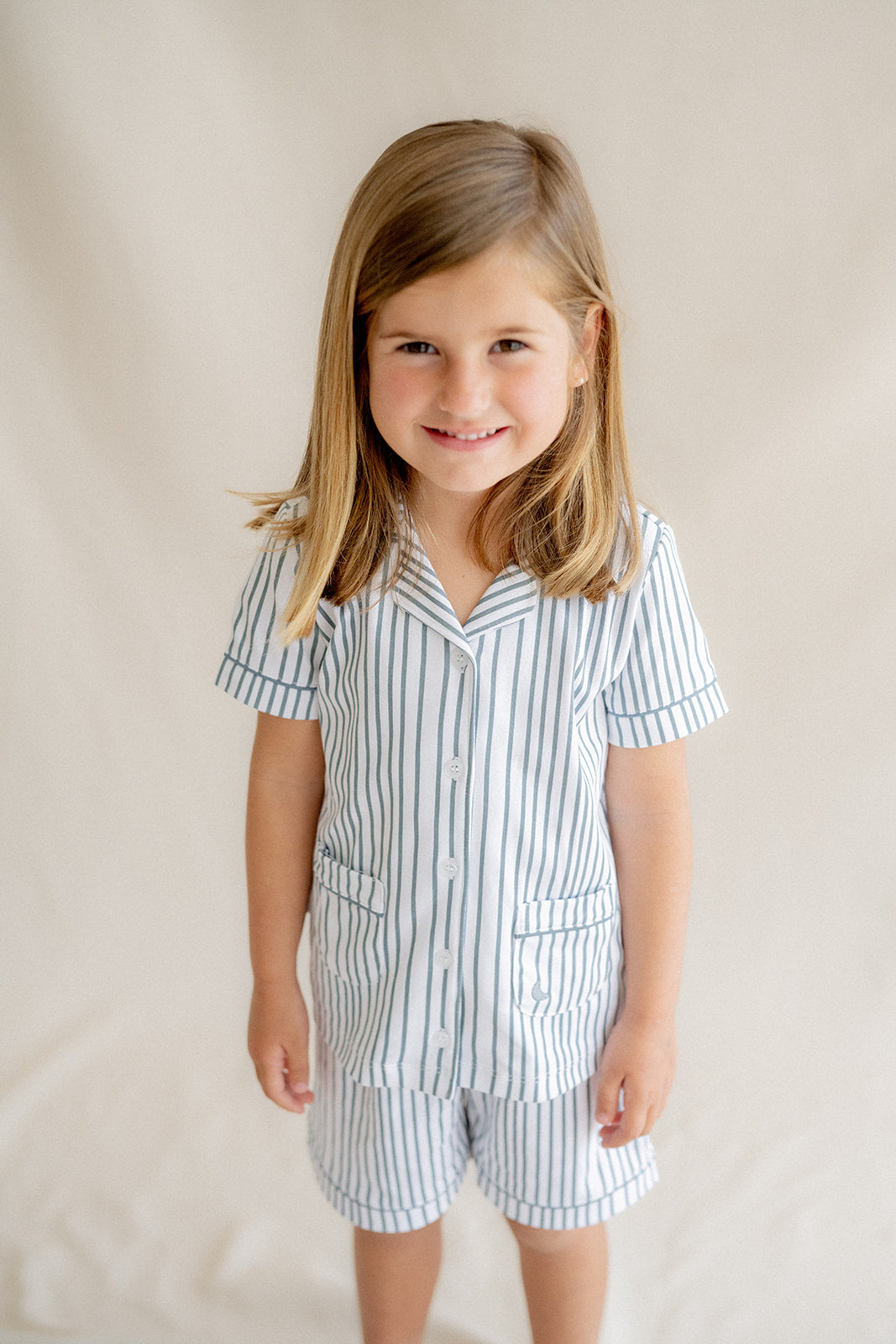 Pijama Kids Camisero Rayas Deep Blue Corto