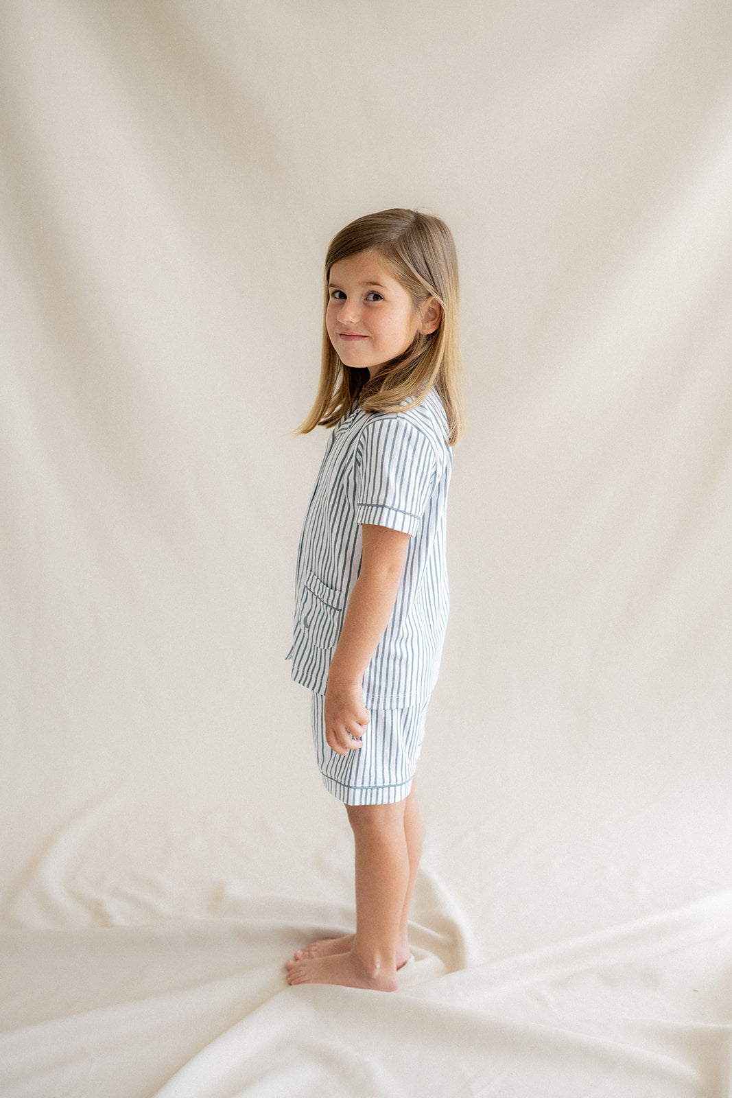 Pijama Kids Camisero Rayas Deep Blue Corto