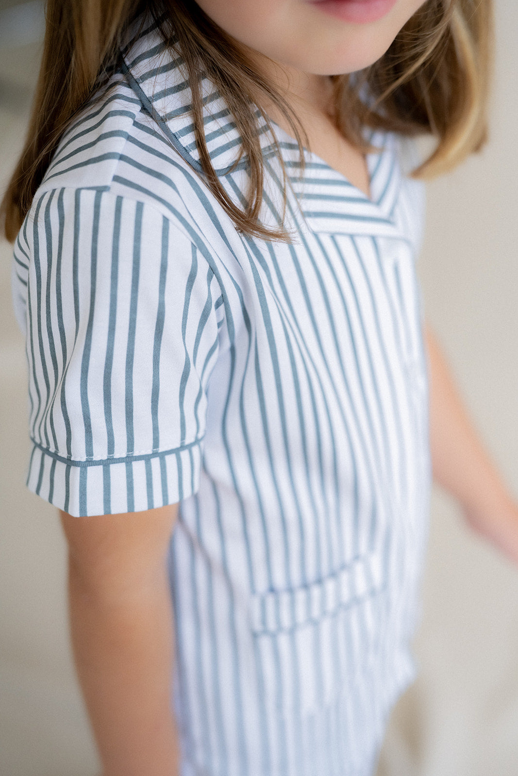 Pijama Kids Camisero Rayas Deep Blue Corto