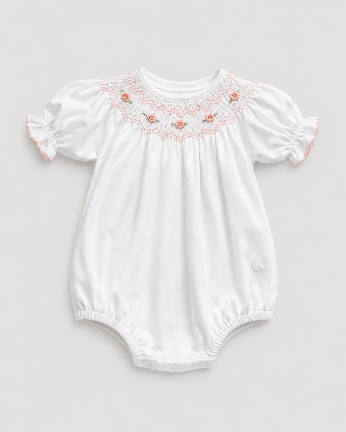 Ranita Bebé Smock Flores Bordadas