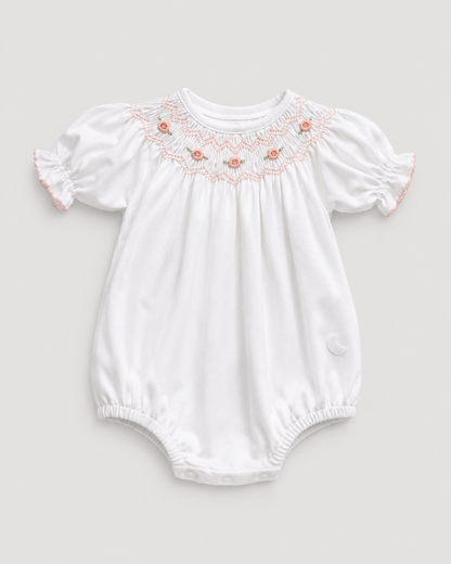 Ranita Bebé Smock Flores Bordadas