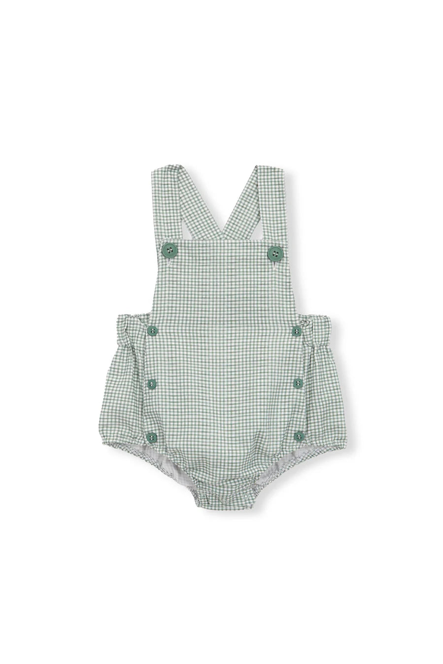 Green Vichy Baby Overalls