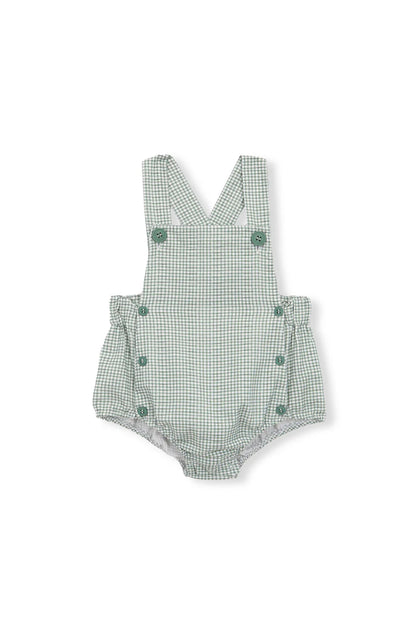 Green Vichy Baby Overalls