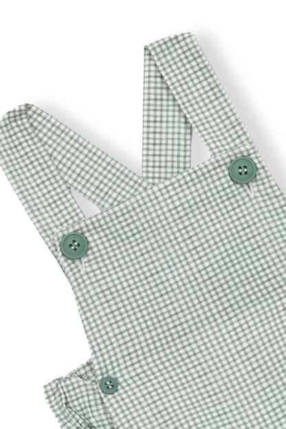 Green Vichy Baby Overalls
