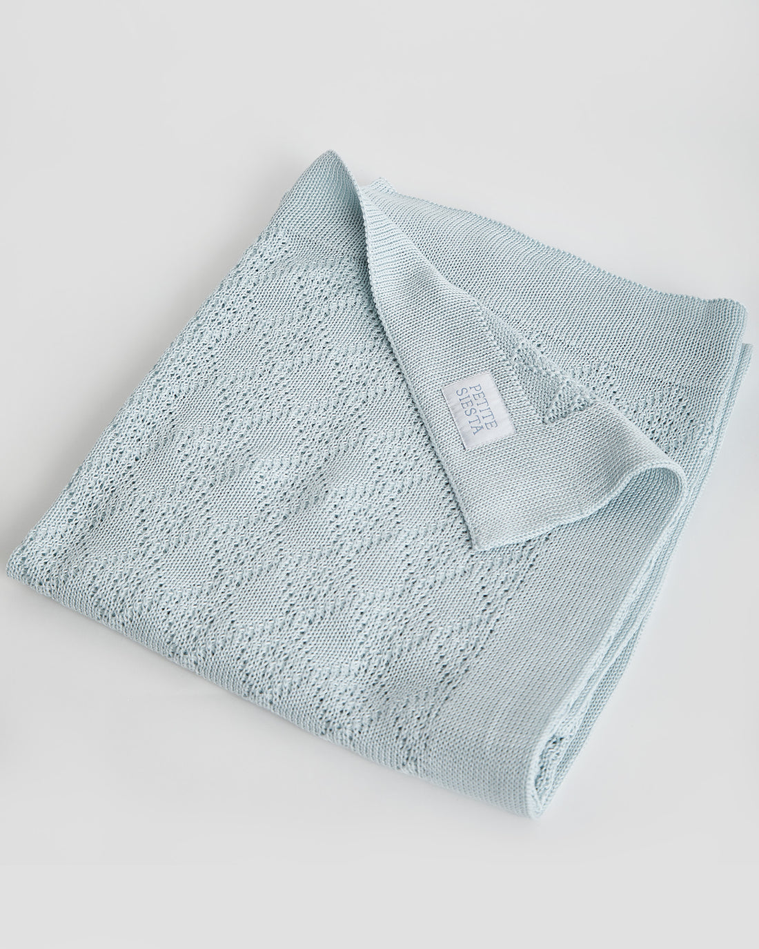 Blue Cotton Perlé Blanket