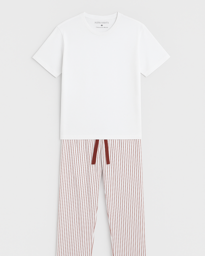 Pijama Hombre Rayas Burgundy