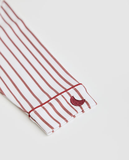 Burgundy Striped Baby Shirt Pajamas