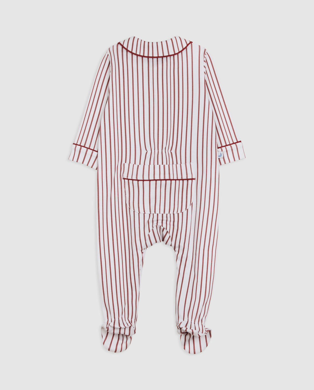 Burgundy Striped Baby Shirt Pajamas
