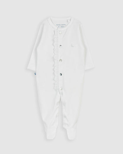 Pijama Bebé Blanco Tira Bordada