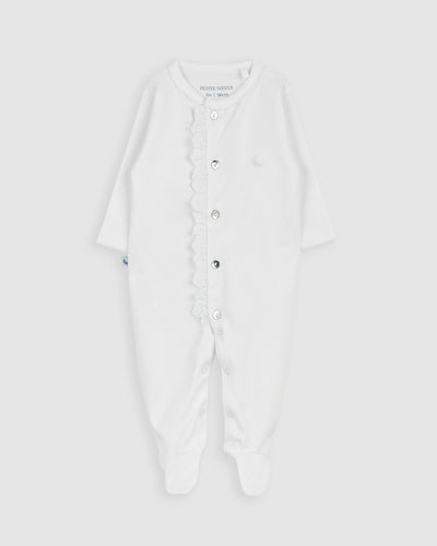 Pijama Bebé Blanco Tira Bordada