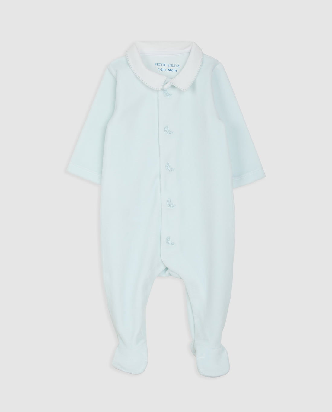 Blue Velour Baby Pajamas