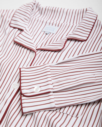 Pijama Hombre Camisero Rayas Burgundy