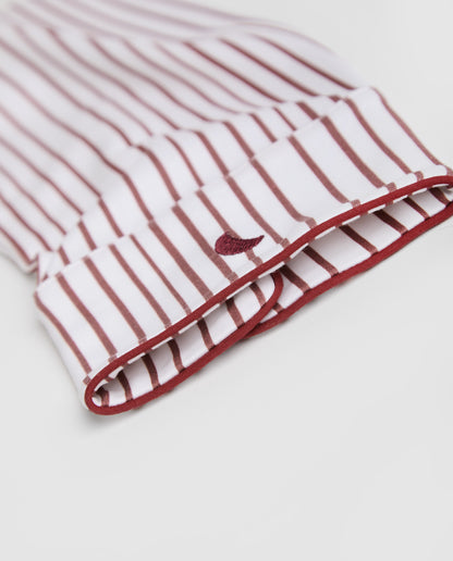 Pijama Hombre Camisero Rayas Burgundy