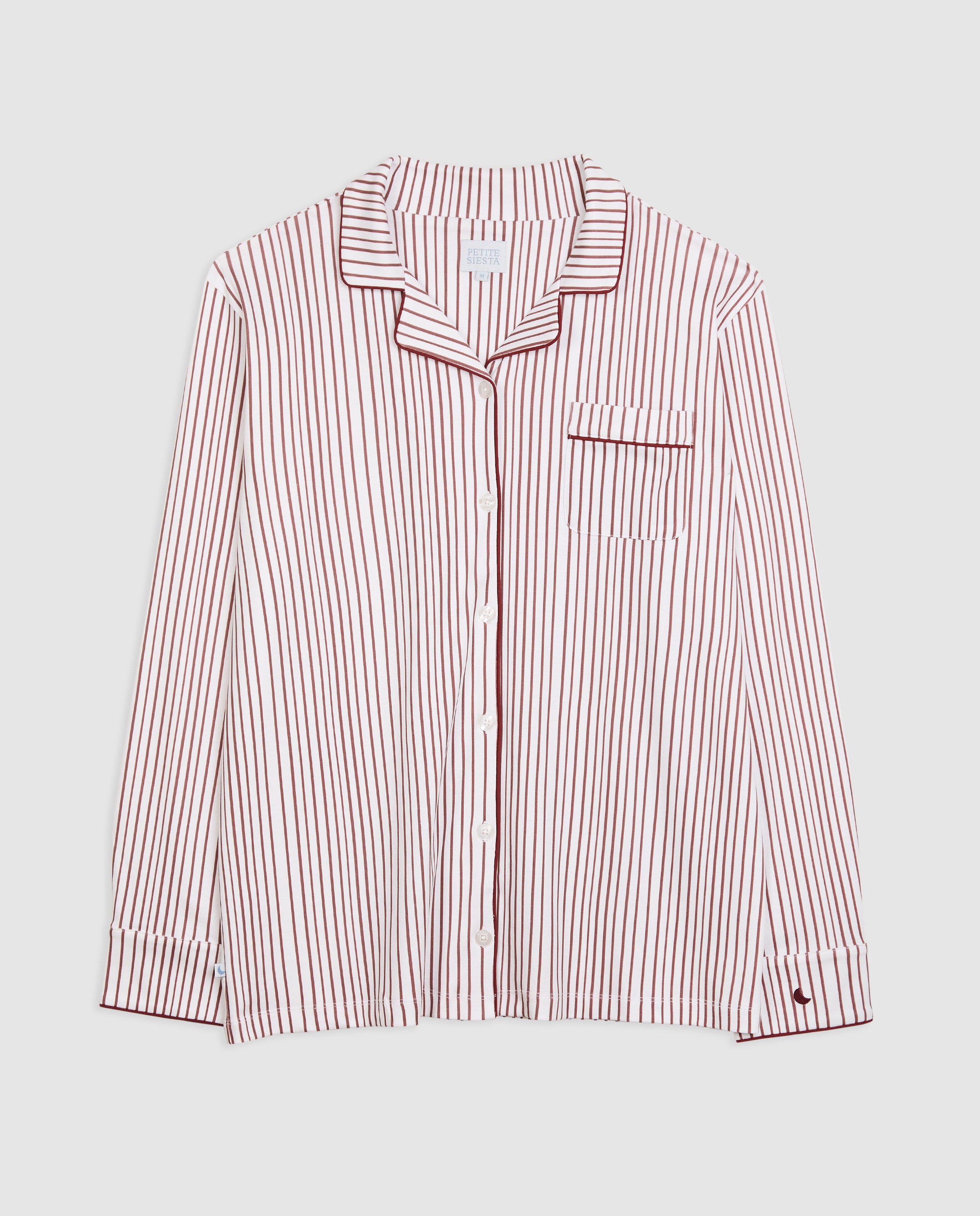 Pijama Hombre Camisero Rayas Burgundy