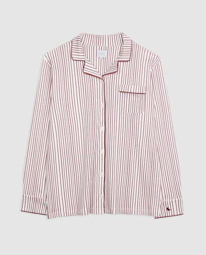 Pijama Hombre Camisero Rayas Burgundy