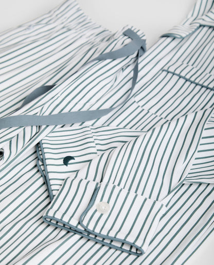 Pijama Hombre Camisero Rayas Deep Blue
