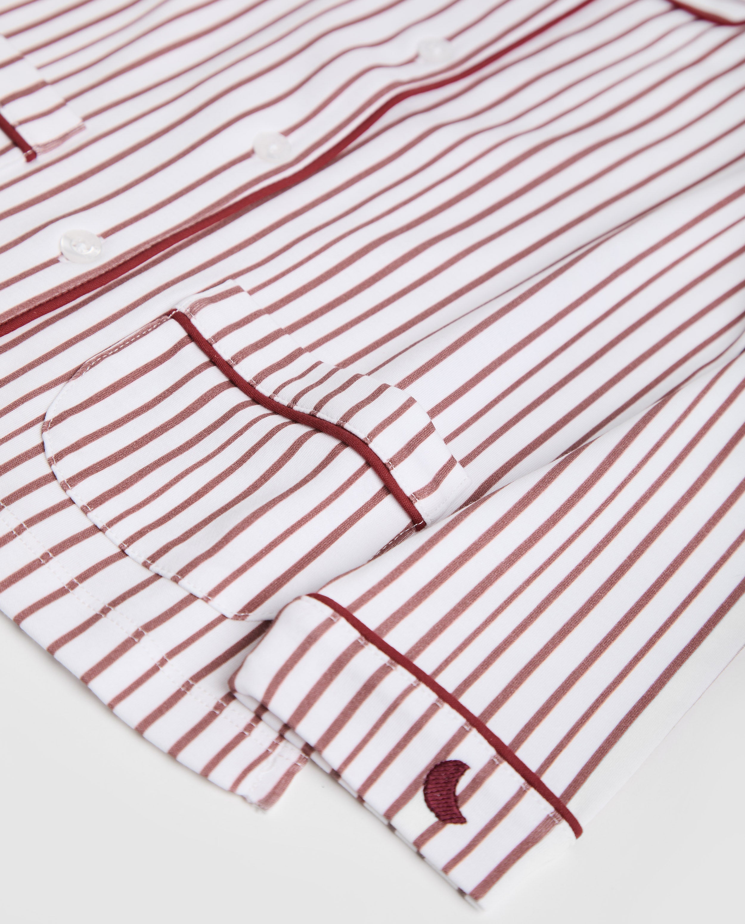 Pyjama chemise rayé bordeaux pour enfant
