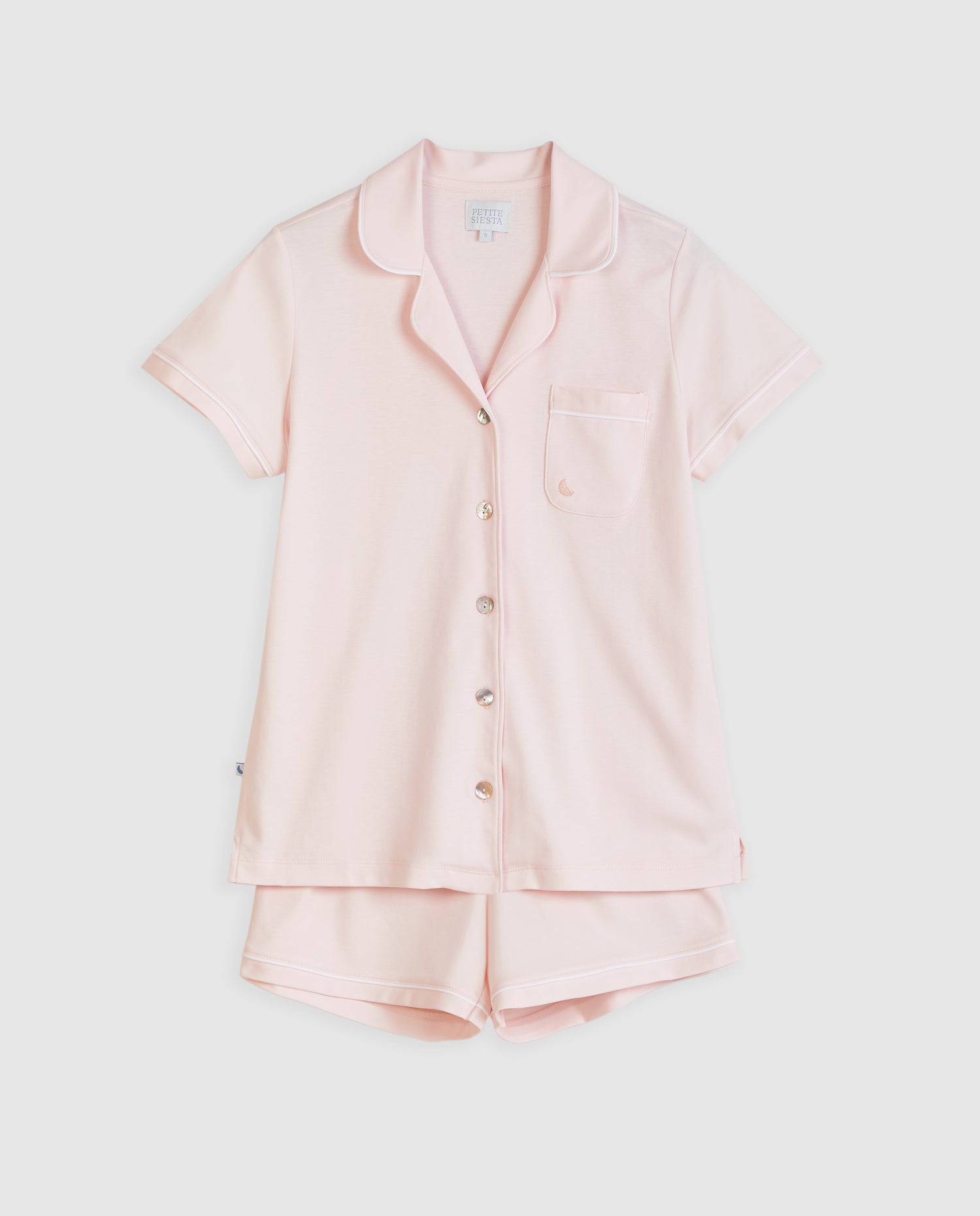 Women's Short Pink Shirt Pajamas XS - Main Image