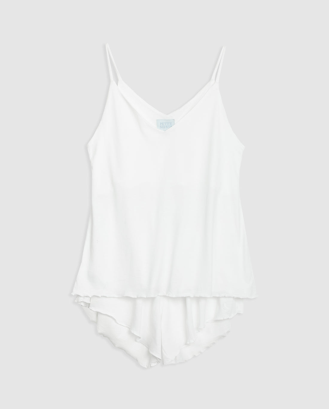 Pyjama court blanc à bretelles pour femme