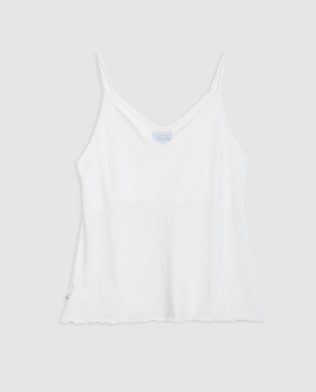 Pyjama court blanc à bretelles pour femme