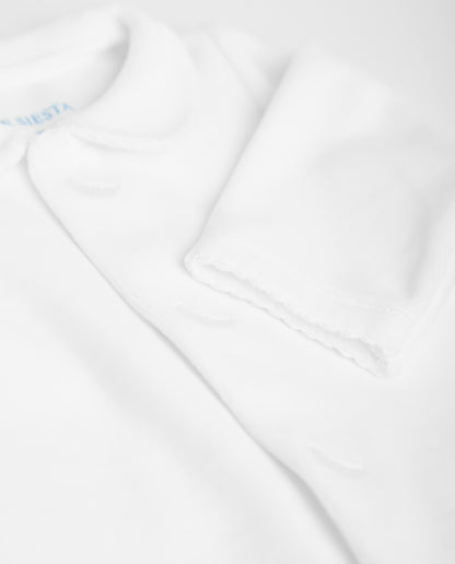 White Velour Baby Pajamas