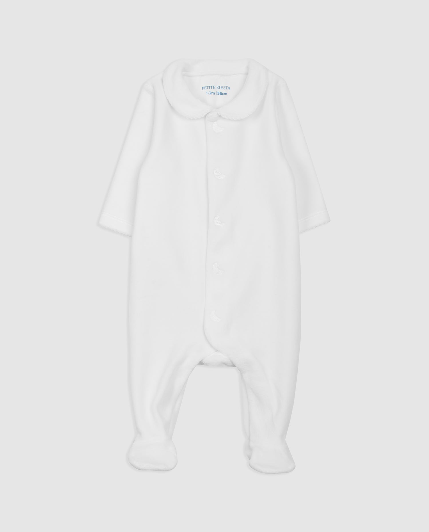 White Velour Baby Pajamas