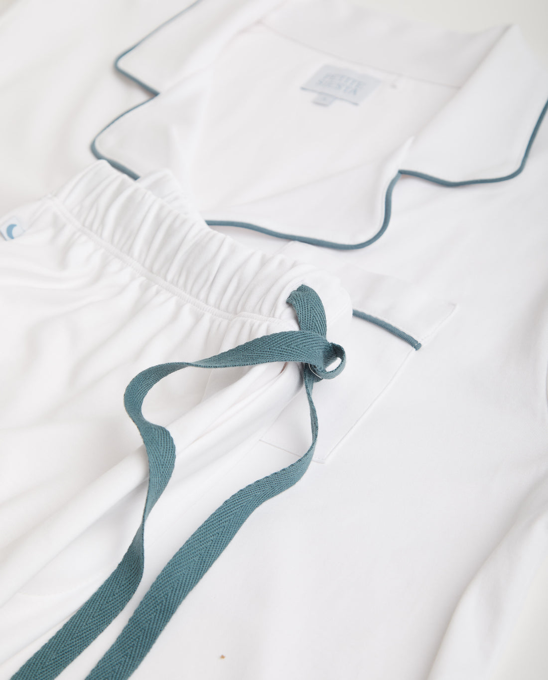 Pijama Hombre Camisero Blanco Deep Blue Corto