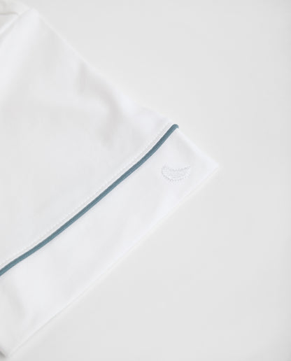 Pijama Mujer Camisero Blanco Deep Blue Corto