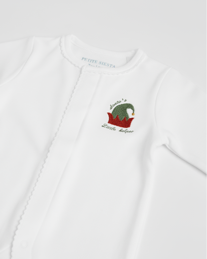 Santa’s Little Helper Embroidered baby pyjamas Naughty elf
