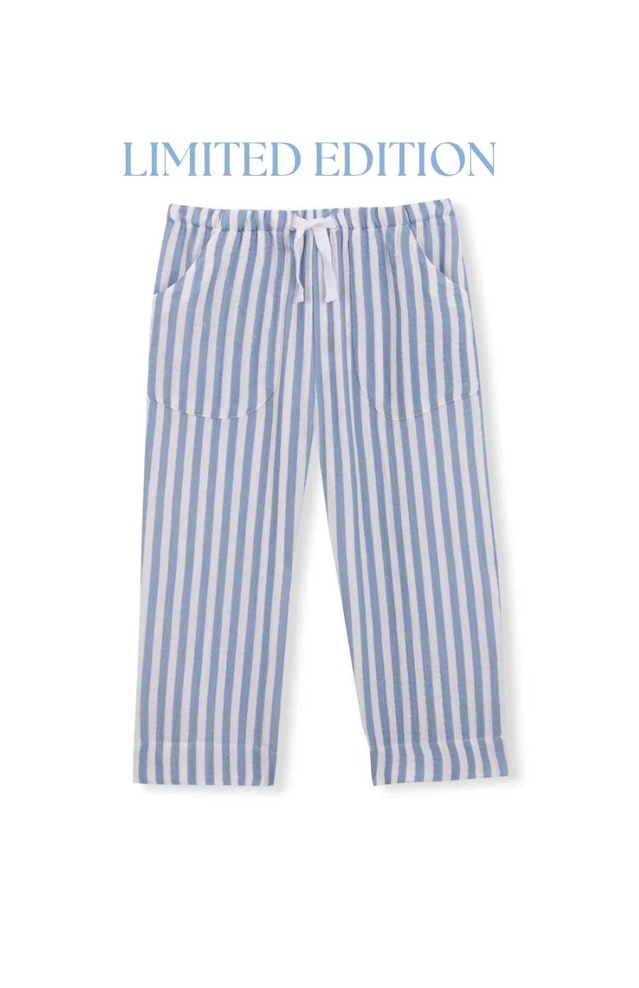 Long Blue and White Striped Pants