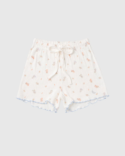 Pijama Mujer Pointelle Flores Corto