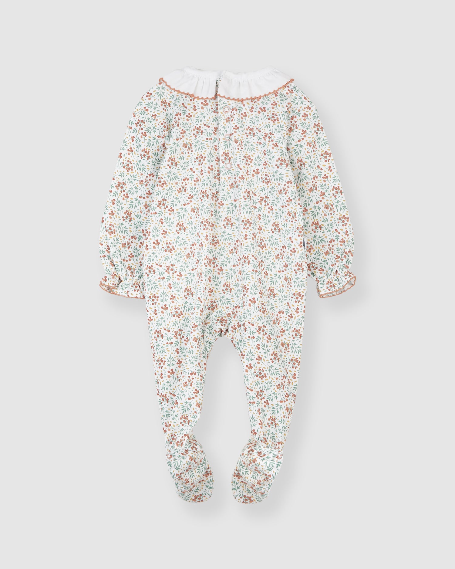 Pijama Bebé Cuello Volante Flores