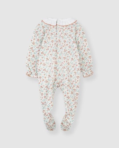 Pijama Bebé Cuello Volante Flores