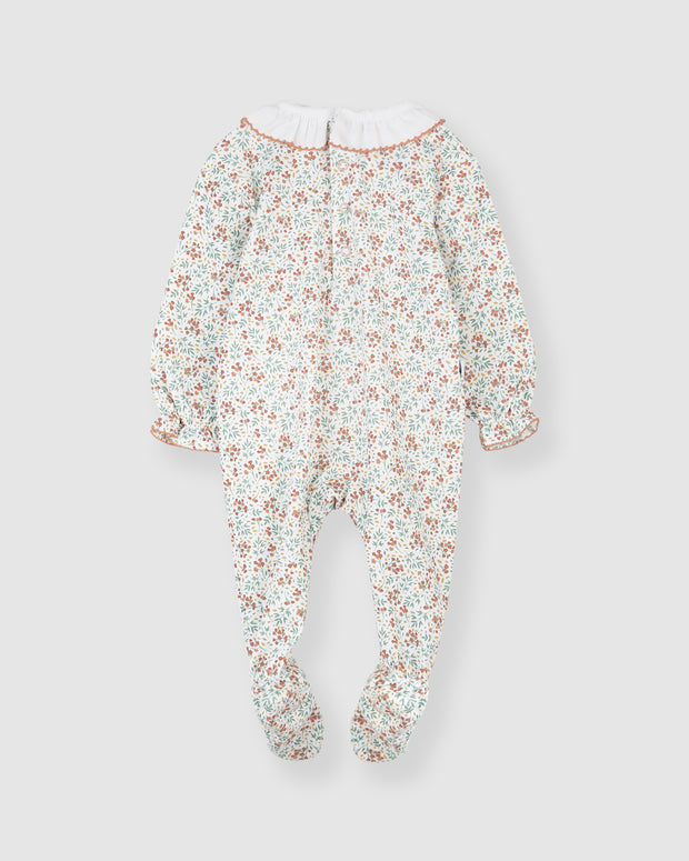 Pijama Bebé Flores Cuello Volante